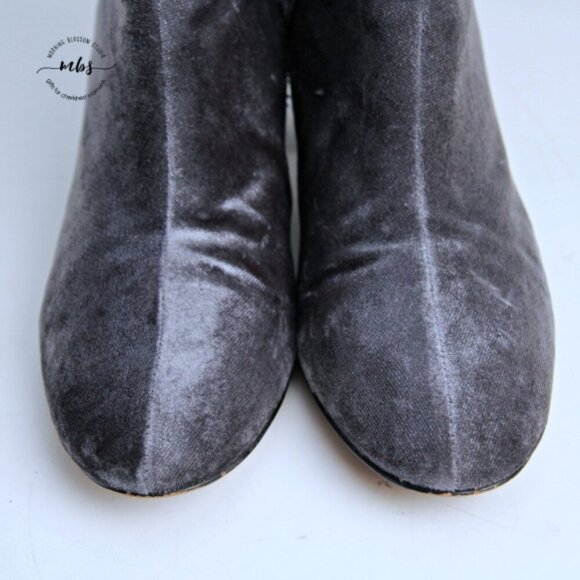 J. Crew Hadley Velvet Ankle Boots Gray Women 8.5 - Picture 9 of 15